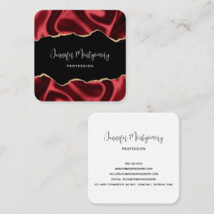 Mörk Red Glam Vågigt Satsen Abstract Design Fyrkantigt Visitkort
