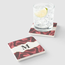 Mörk Red Glam Vågigt Satsen Abstract Design Stenunderlägg