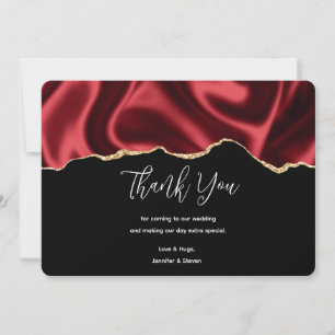 Mörk Red Glam Vågigt Satsen Abstract Design Tack Kort