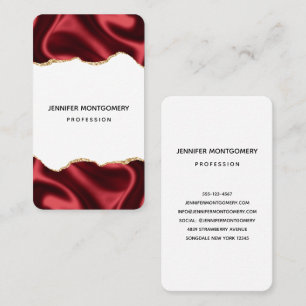 Mörk Red Glam Vågigt Satsen Abstract Design Visitkort
