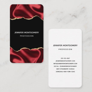 Mörk Red Glam Vågigt Satsen Abstract Design Visitkort