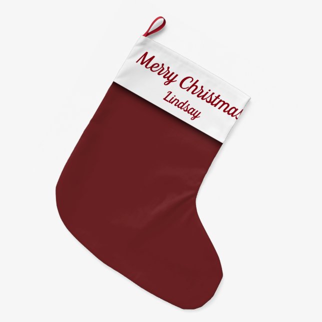Mörk Red God jul Namn Stocking Stor Julstrumpa (Framsidan (Hängande))