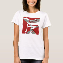 Mörk Red Grått Modern Abstrakt Mosaic like Art T Shirt