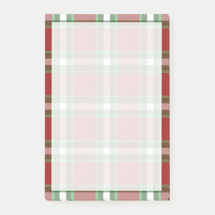 Mörk Red Grönt White Plade Squares Mönster Post-it Block