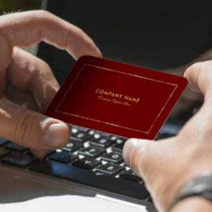 Mörk Red Guld Gräns och typografi Visitkort