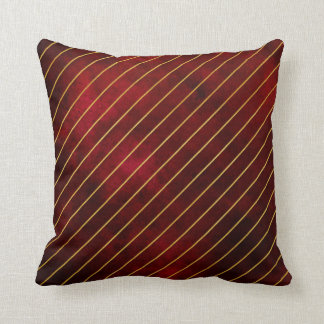 Mörk Red & Guld Stripe Cushion Kudde