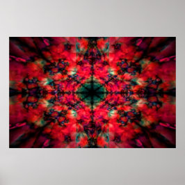 Mörk red kaleidoscope mönster poster