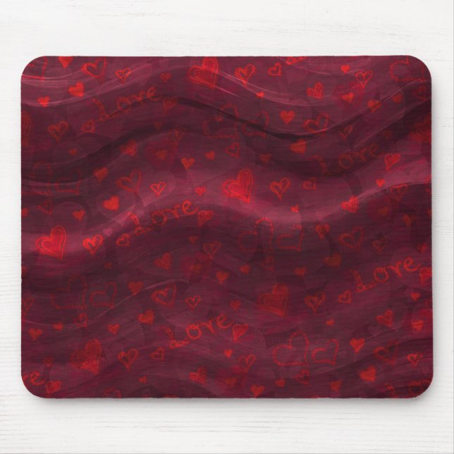 Mörk Red "Kärlek" Mousepad Musmatta (Framsidan)