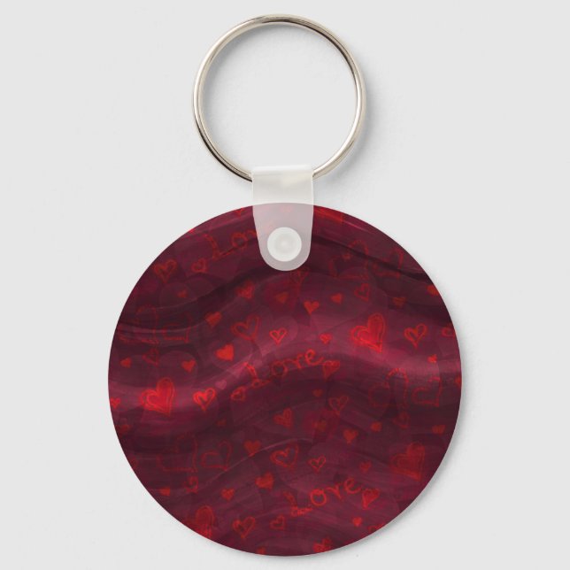 Mörk Red "Kärlek"-nyckelkedja Nyckelring (Framsida)