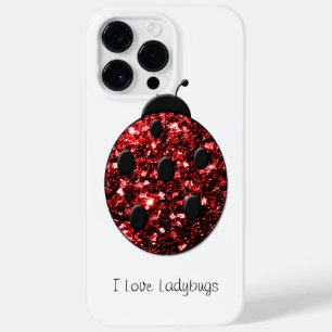 Mörk red ladybug faux glitter-miniatyrdiagram Din