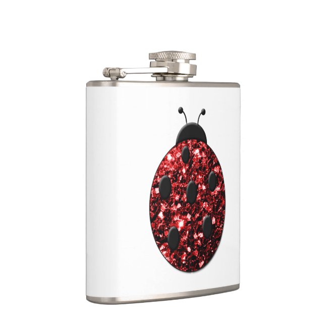 Mörk red ladybug faux glitter sparkles fickplunta (Höger)