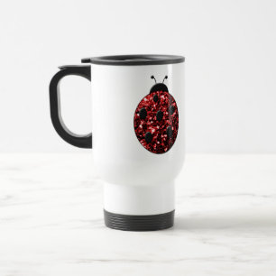 Mörk red ladybug faux glitter sparkles resemugg
