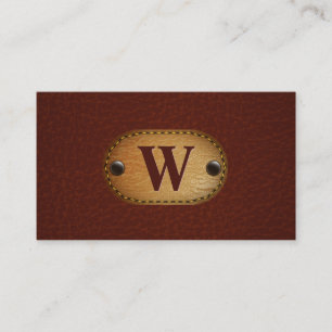 Mörk Red Leather Brun läderdoftning Visitkort