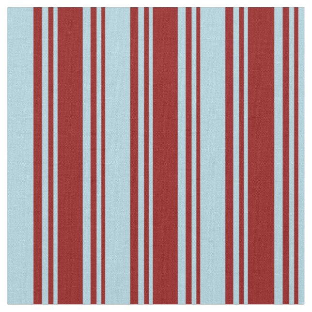 Mörk Red & Light Blue Rand/Linjer Mönster Tyg (Närbild)