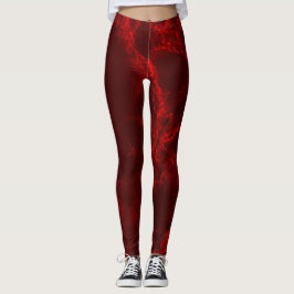 Mörk Red Marble Struktur Leggings