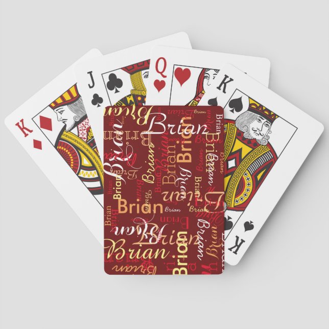 Mörk Red Namn Mönster Casinokort (Baksidan)