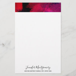 Mörk Red och Lila Bold & Modern Abstrakt Brevpapper