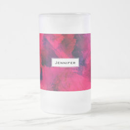 Mörk Red och Lila Bold & Modern Abstrakt Frostat Ölglas