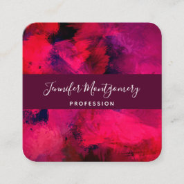 Mörk Red och Lila Bold & Modern Abstrakt Fyrkantigt Visitkort