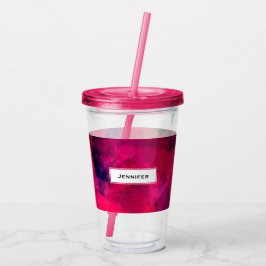 Mörk Red och Lila Bold & Modern Abstrakt Take Away Mugg
