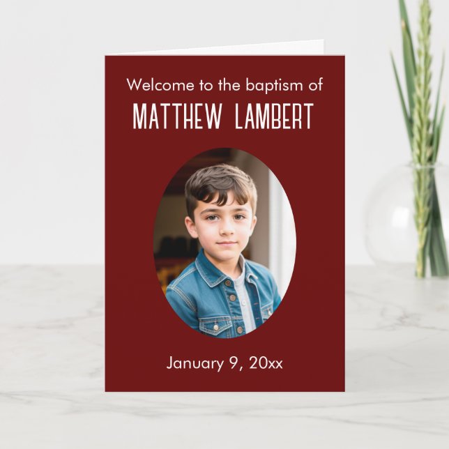 Mörk Red Photo Front Polka-Dot-folktaptism Program (Framsida)