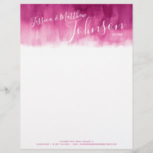 Mörk Red rosa modern konst par letterhead Brevhuvud