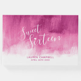 Mörk Red rosa modern sweet sixteen anpassningsbar Gästböcker