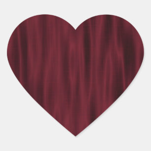 Mörk Red Satin Patterned Heart Sticker Lakan Hjärtformat Klistermärke