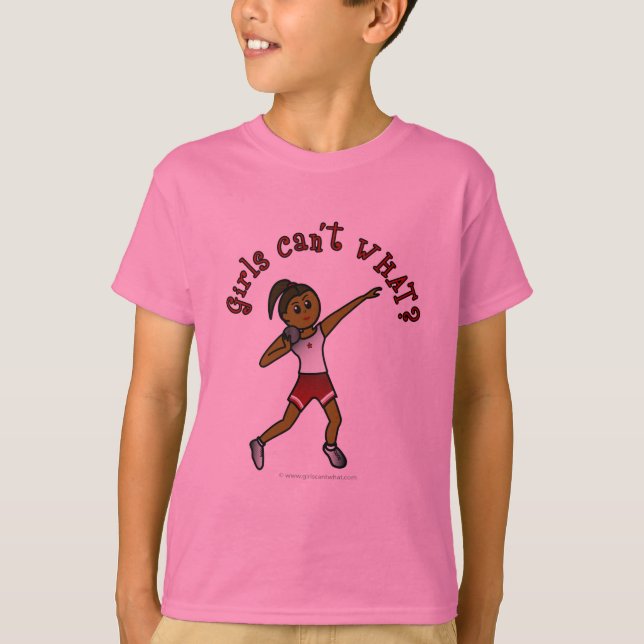 Mörk Red Shot Put Tee Shirt (Framsida)