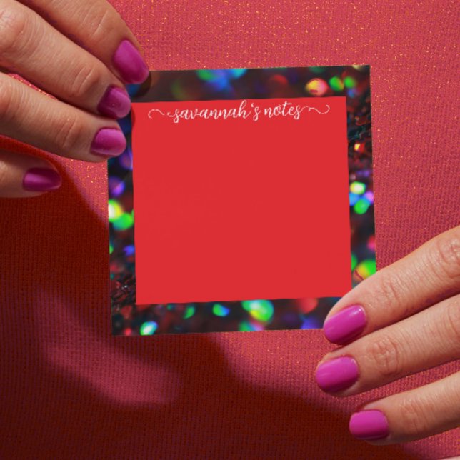 Mörk Red Sparkling Post-it Block (Skapare uppladdad)