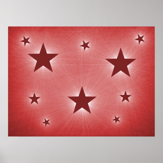 Mörk Red Stars i Nattens Himlar Poster (Framsidan)