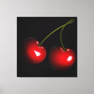 Mörk Red Sweet Cherries Canvastryck