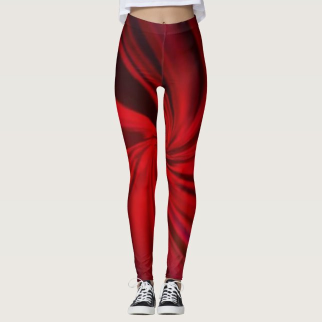 Mörk Red Vector Abstrakt Bright Struktur Leggings (Framsida)