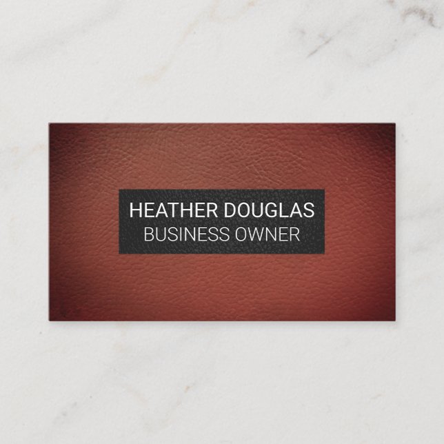 Mörk Red Vignette Leather Background Visitkort (Framsida)
