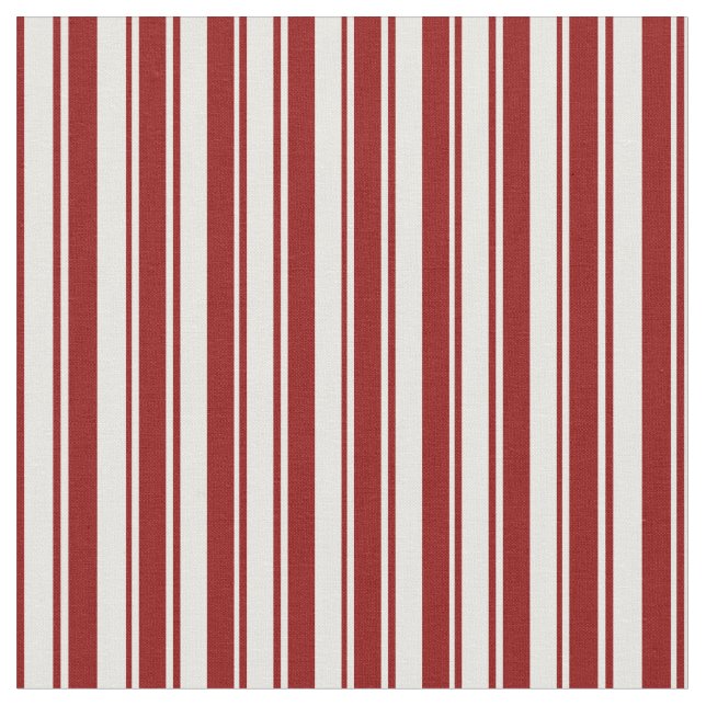 Mörk Red & White Mönster Tyg (Närbild)