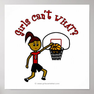 Mörk Red Womens Basketball Poster