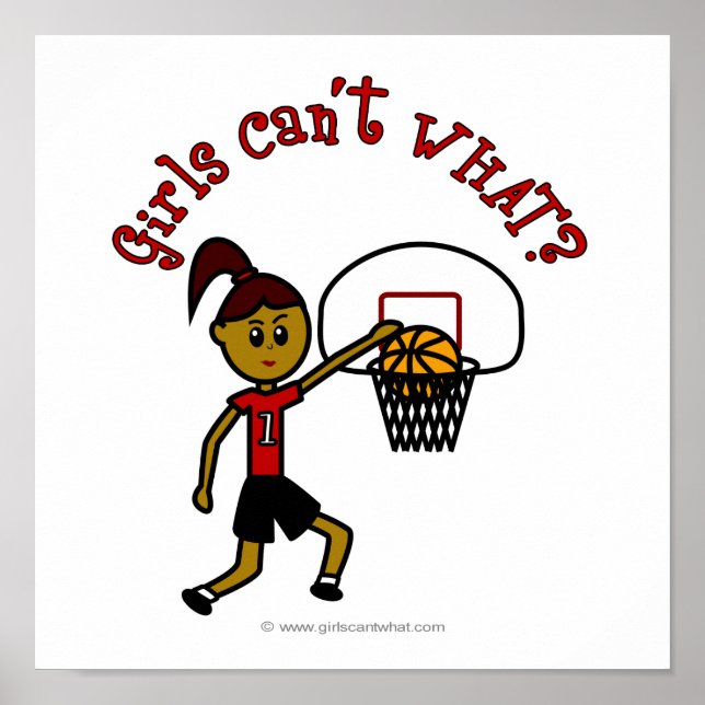 Mörk Red Womens Basketball Poster (Framsidan)