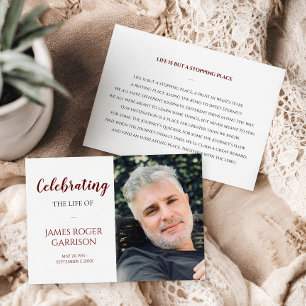 Mörk RedFiring of Life Prayer Card with Photo Tilläggskort