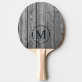 Mörk Ren Grå Trä Monogram Pingisracket