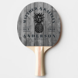 Mörk Ren Grå Tropisk Ananas Bröllopskrona Pingisracket