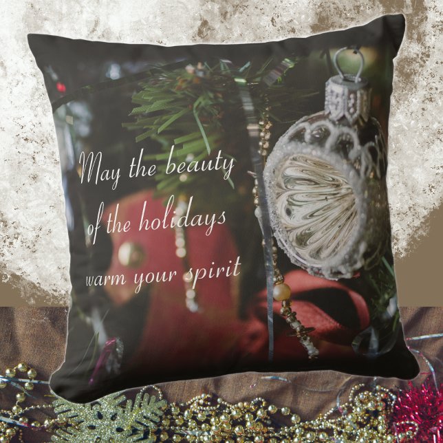 Mörk retro Julgran Kudde (Skapare uppladdad)