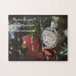 Mörk retro Julgran Pussel