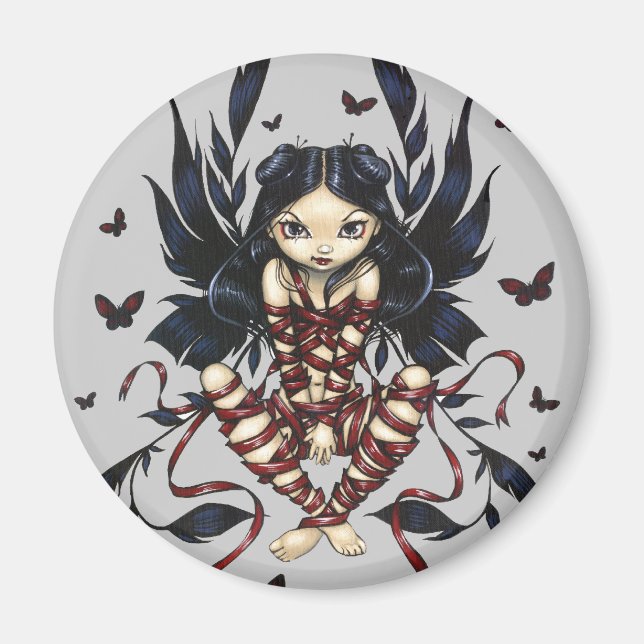"Mörk Ribbon Fairy" Magnet (Framsidan)