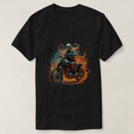 Mörk Rider/skelett Motorcykelförare T Shirt