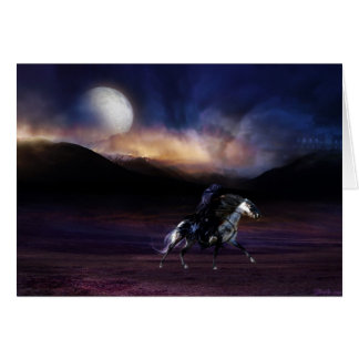 Mörk ritt hälsningskort