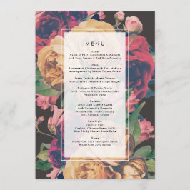 Mörk Ro Botanical Fete Bröllop Menu Meny
