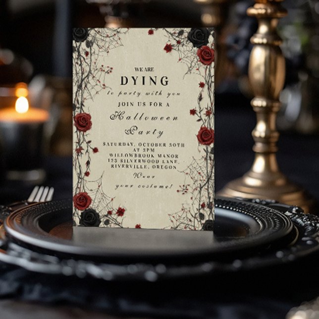Mörk Ro & Cobwebs Halloween Night Inbjudningar (Skapare uppladdad)