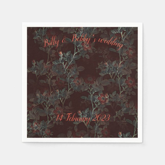 Mörk ro-cocktail-napkin. Anpassade. Pappersservett (Framsidan)