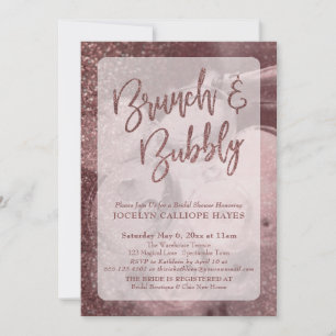 Mörk Ro Guld Champagne Brunch och Bubly Inbjudningar