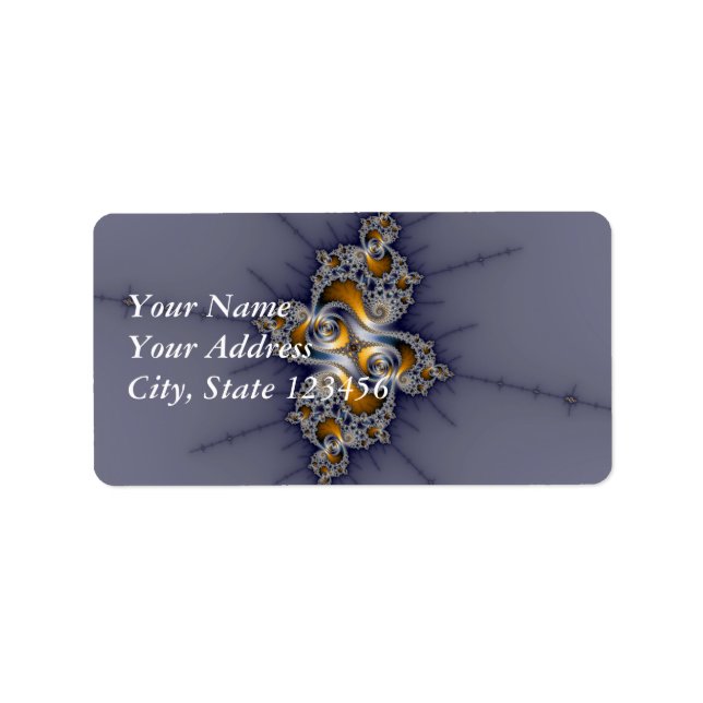 Mörk Ro - Mandelbrot Fractal Adressetikett (Framsidan)
